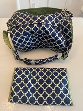 Ju Ju Be Royal Envy Diaper Shoulder Bag Blue Green Baby Rare RETIRED PATTERN