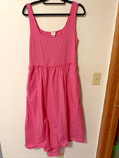 Pink Sz Large Sleeveless High Low Casual Dress Side Pockets A NEW DAY