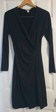 BANANA REPUBLIC, Little Black Dress with Ruched Side, Size S/ Tall Long Sleeve