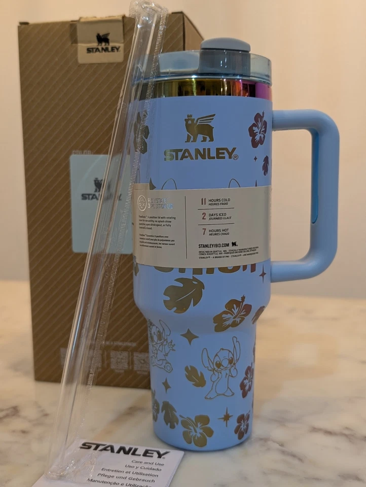 Vaso aislante edición limitada 40 oz con puntada personalizada (azul) Foto 3 de 3