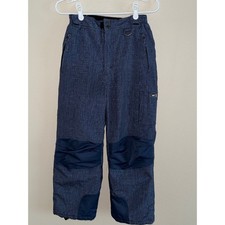 Kids Waterproof Snow Pants Navy Blue Insulated Outdoor Winter Gear Size Large