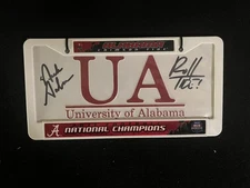 Nick Saban Autograph Alabama Football License Plate 