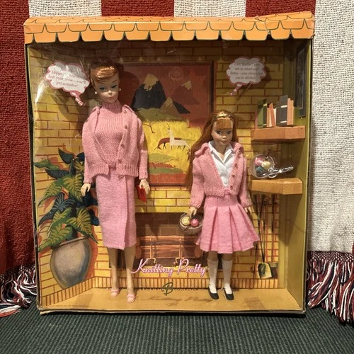 Barbie Vintage Reproduction Knitting Pretty Barbie and Skipper Giftset