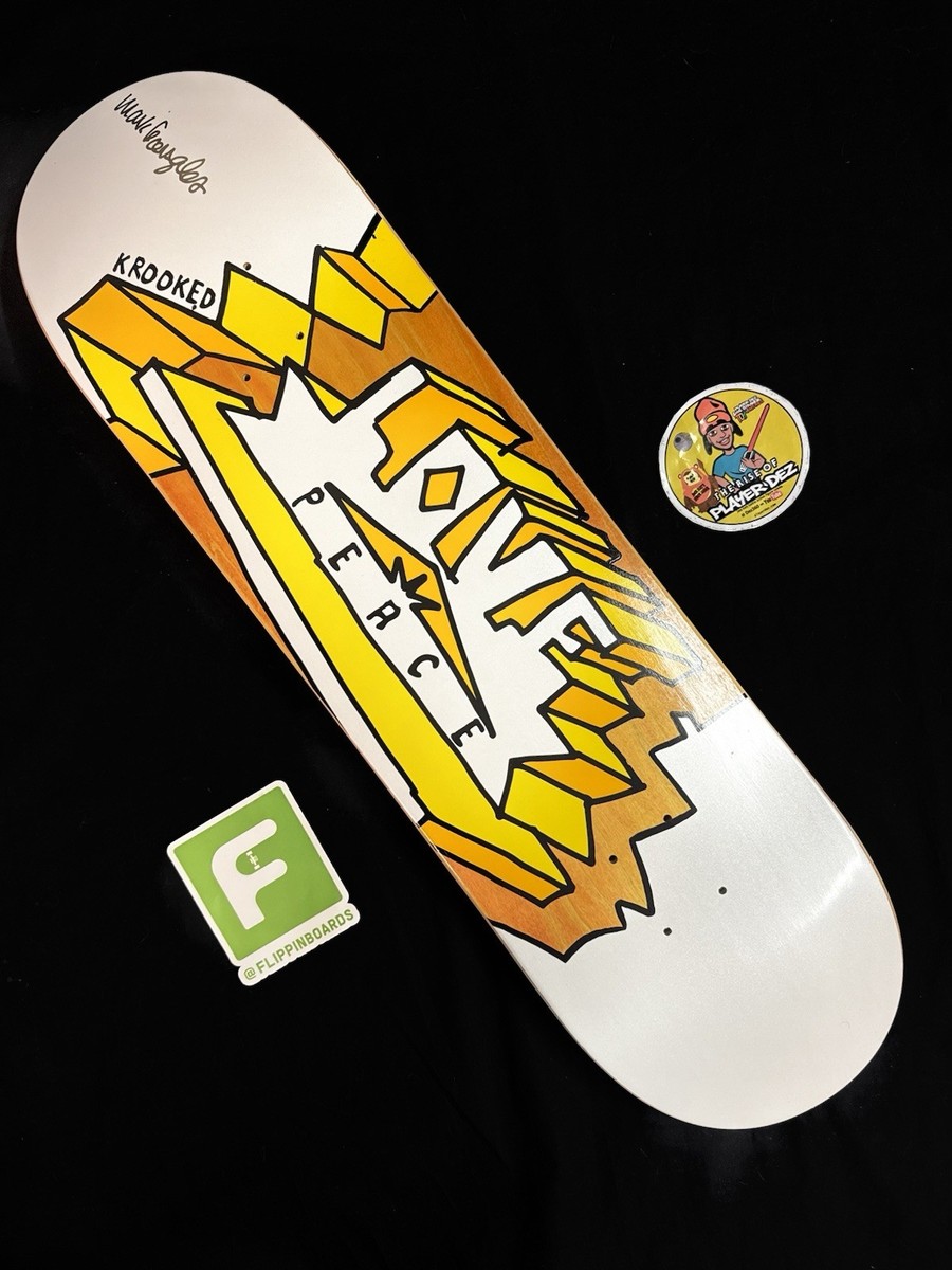RARE SIGNED Mark Gonzales Peace Love Orange Krooked Skateboard