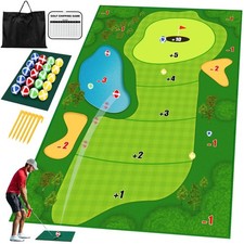 Indoor/Outdoor Chipping Golf Game Mat - Family Fun, Backyard Toy for Kids Adul