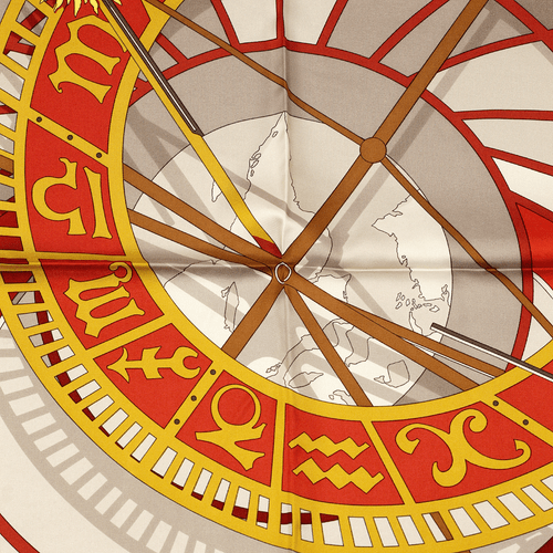 Hermes Scarf MECANIQUE DU TEMPS Silk Carre Foulard LOIC DUBIGEON 90cm - Picture 3 of 7