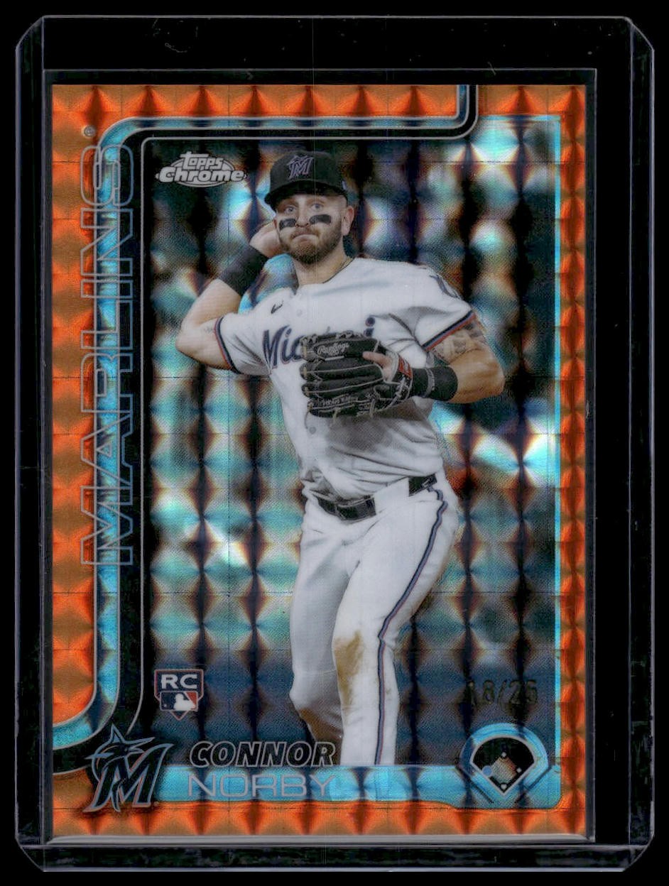 2025 Topps Chrome #199 Connor Norby Orange Geometric Refractors #/25