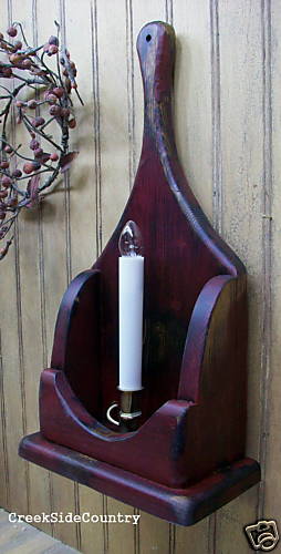 Primitive Candle Wall Box Sconce Sml - wax wood finish - Picture 1 of 2