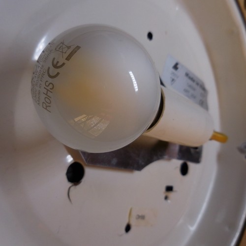Ceiling Light Lighting Circular Glass Opal Metal Electric Vintage Deco N6860 - Picture 6 of 12