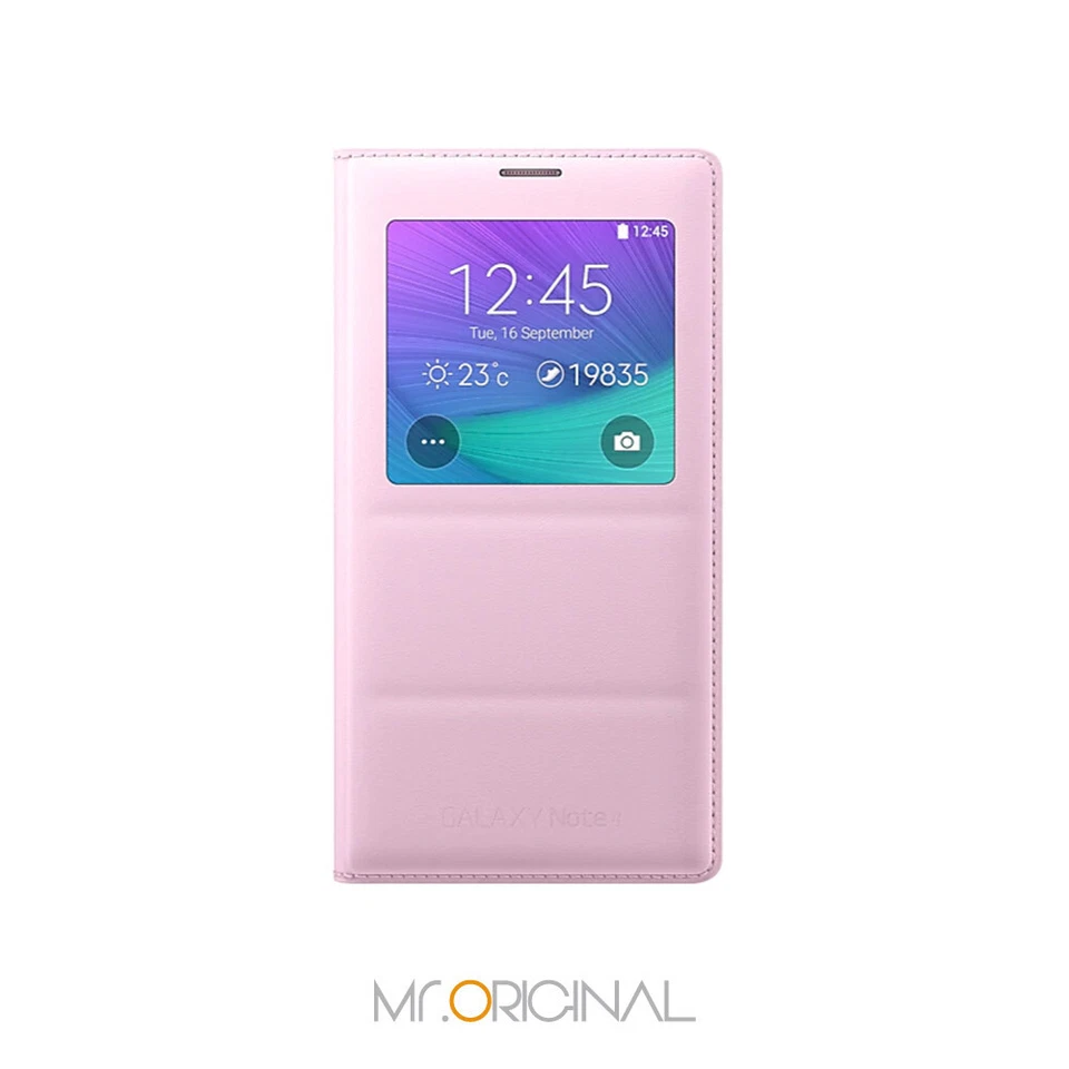 Funda Original Samsung Oficial Galaxy Note4 S View (EF-CN910) Rosa Foto 3 de 4