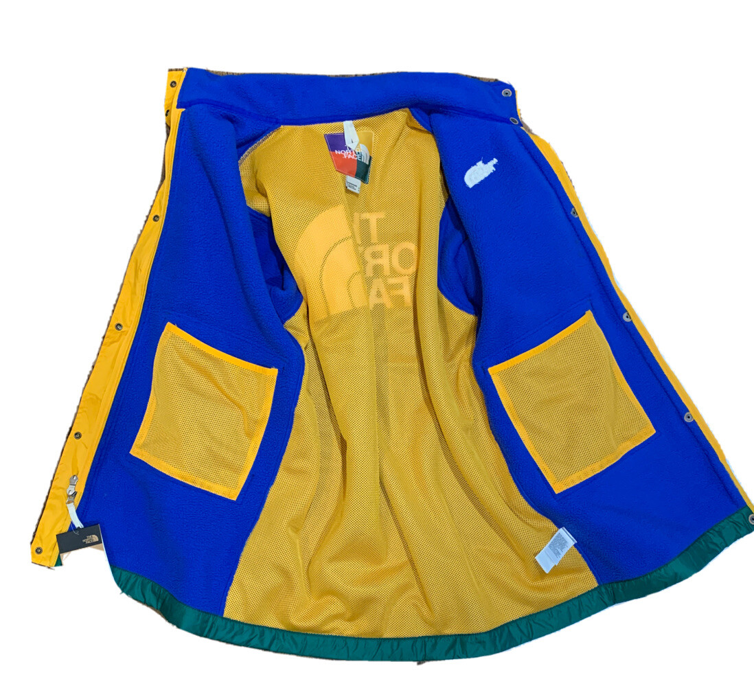 The North Face Color Block Fleece Long Jacket Blue, Green, Yellow