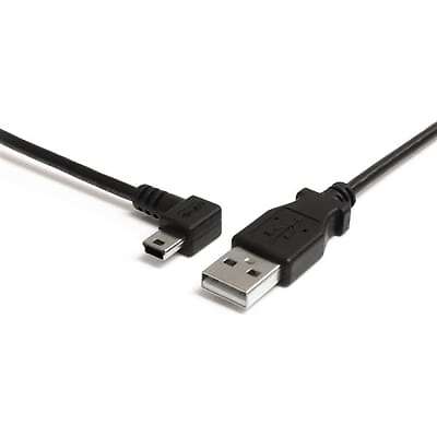 1pc STARTECH.COM USB2HABM3LA 3 ft. (0.9 m) Left Angle Mini USB Cable- USB 2.0 A