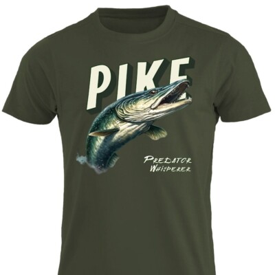Lustiges T-Shirt Nordischer Hechtjäger Flüsterer Angeln Papa Angler Fischer Opa