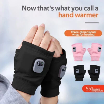 MARKENLOS Elektrisch beheizte Handschuhe Winddicht, fingerlose Handschuhe USB 2000mAh Akku