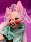 1993 Annalee baby Easter Bunny figurine in Slipper w/green blanket lace w/ tag — photo 3