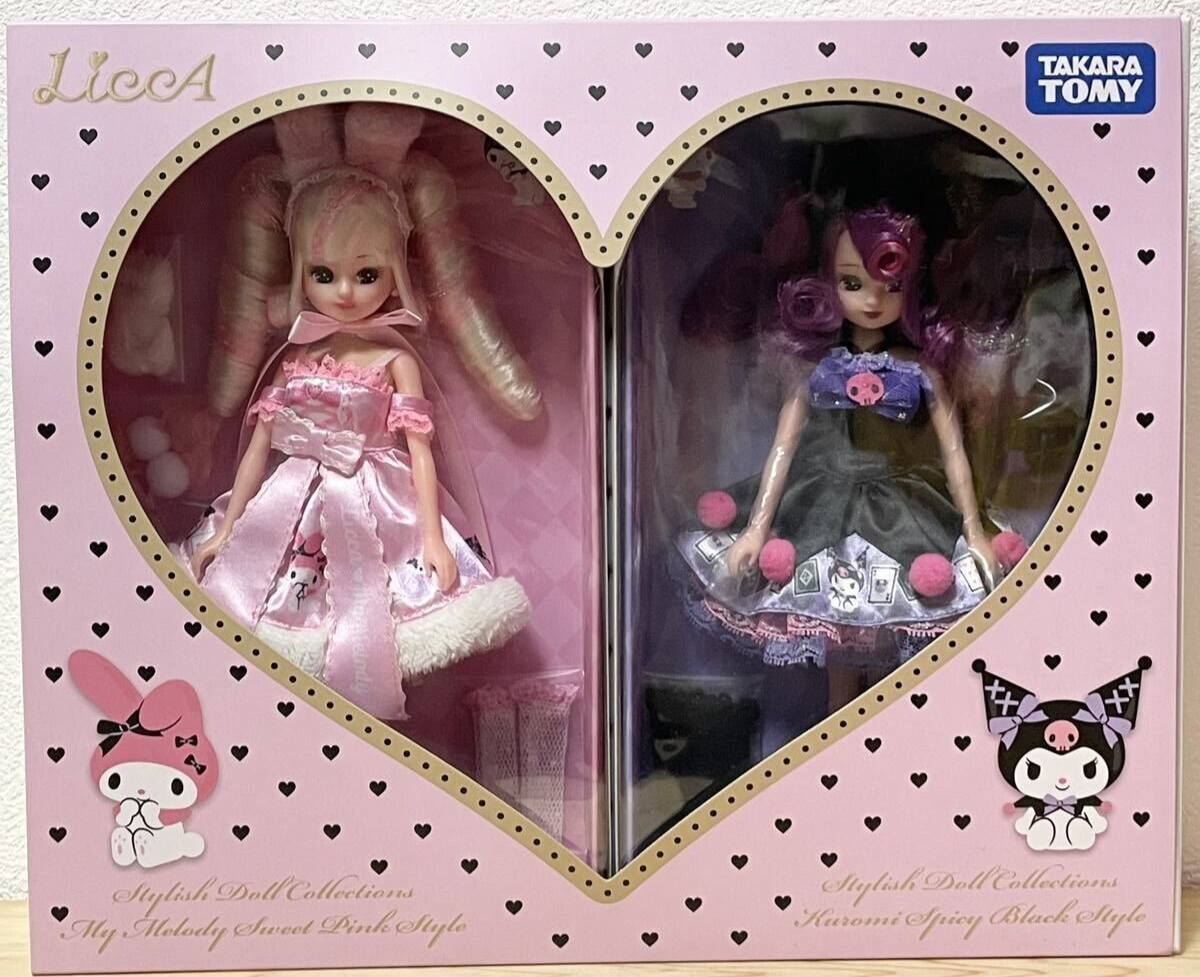 LiccA Stylish Doll My Melody Sweet Pink Style & Kuromi Spicy Black