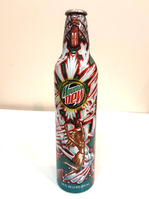 EMPTY MOUNTAIN DEW GREEN LABEL ART ALUMINUM BOTTLE NO CAP | eBay
