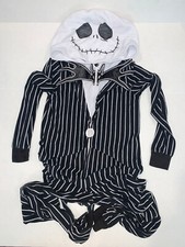 Disney Nightmare Before Christmas Jack Skellington Hood Costume Pajamas Size M.