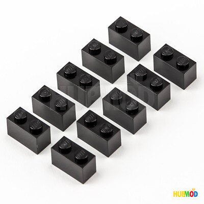Lot of 10 Genuine LEGO Black 1x2 3004 Building Bricks Blocks Parts & Pieces NEW