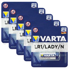 5 x Varta N size / LR1 batteries 1.5V Alkaline Lady MN9100 AM5 E90 4001 LR01