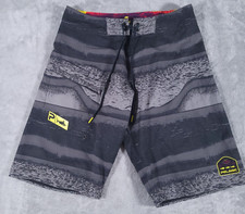 Pelagic Board Shorts Mens 30 Black Gray 4 Tek Swim Trunks Fishing Stretch 12"