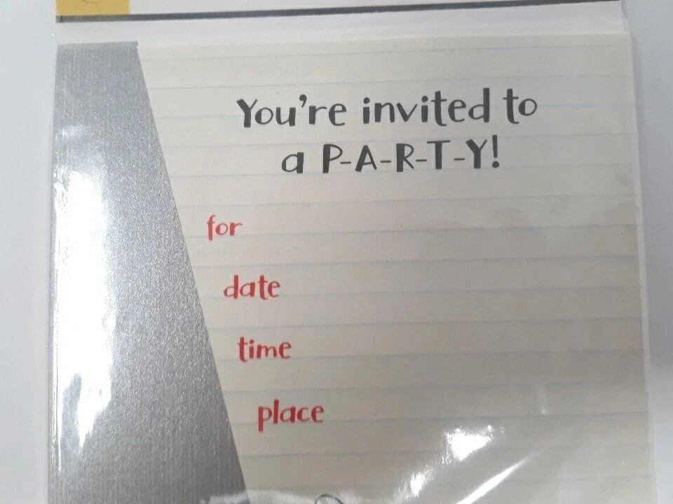 Vtg Disney Hallmark Cards Mickey Party Invite 8 Notecards Envelopes Made USA New - Image 3 of 4