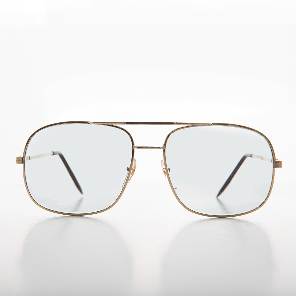 OLD 90s sunglasses archive サングラス used Gold Square Metal Vintage Aviator Sunglass w/ Glass