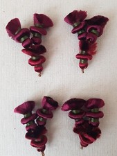 PASSERERIA ONDE 2 COPPIE MINI POMPON FRANGIA BORDEAU/VIOLA REF 151MPPBV