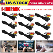 Lot N64 SNES Gamecube RCA AV TV Audio Video Stereo Cable Cord For Nintendo 64