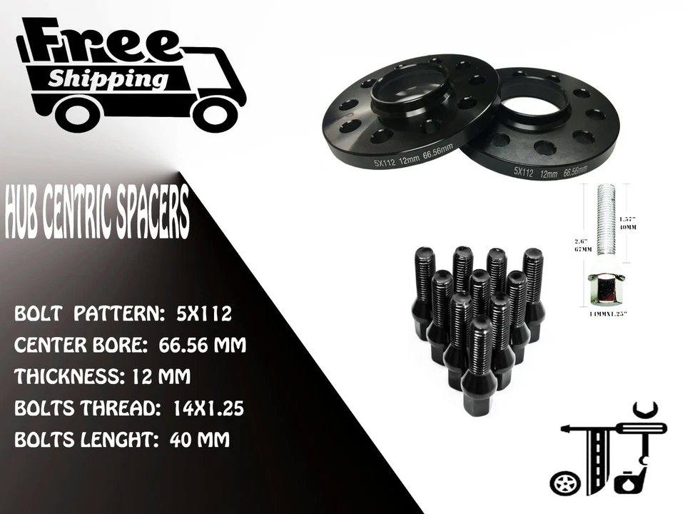 4 ШТ 12 ММ ТОЛЩИНОЙ 5X112 66,56 ММ ПРОКЛАДКА ДЛЯ КОЛЕС + БОЛТЫ 14X1,25 750i xDRIVE 2016-2018 - Изображение 3 из 3