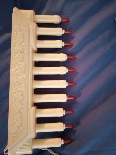 Vintage 10 Candle Plastic Candolier Light Set Christmas In Original Box - Picture 3 of 6