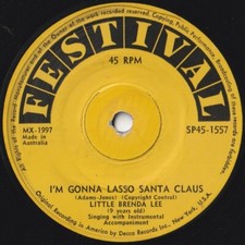 LITTLE BRENDA LEE 45: I'M GONNA LASSO SANTA CLAUS +1 AUSSIE FESTIVAL 1557 EX '56