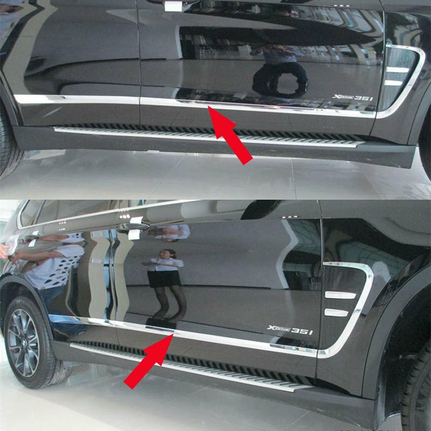for BMW X5 2016 2017 Body Side Door Molding Trim Overlay Cover Chrome