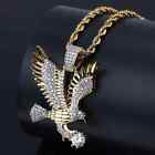 Men's Hip Hop Iced Gold Fashion Jewelry Fly Eagle Pendant 24" Chain 10-3