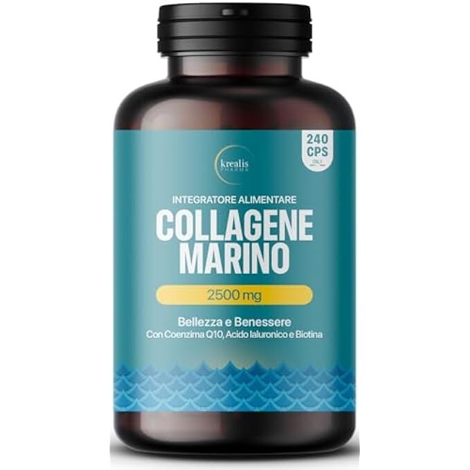 Miglior Integratore Collagene Marino e Acido Ialuronico | 240 Capsule Anti-Age