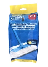 SCRUB BUDDIES Lemon Scent Wet Mop Sweeper Cloths Refills 20 Ct Pack 8" X 11.5"