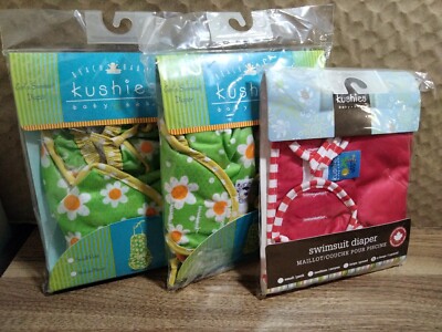 Kushies Swim Diaper Lot Of 3 Unisex Extra Large 40-50lbs