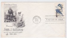 TurtlesTradingPost-&nbsp;John J Audubon  #1241- 1963- FDC Artcraft Cachet