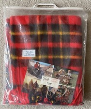 Faribo Fluff-Loomed Faribault Mn Glengary 50 X 60 Wool Blanket Red Acrylic New