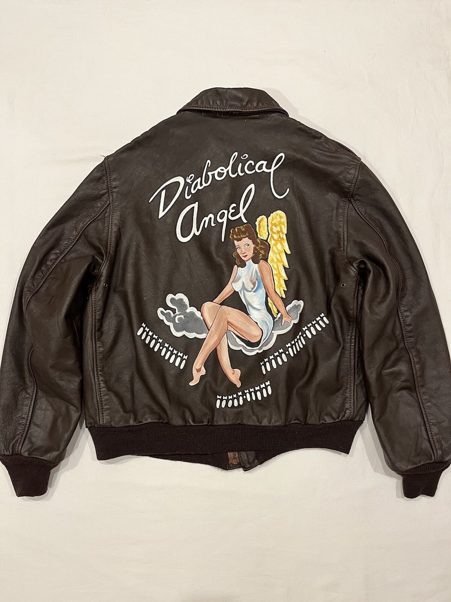 VTG Avirex Type A-2 Bomber Jacket WWII Pin Up Art Work VTG Avirex Type A-2 Bomber Jacket WWII Pin Up Art Work