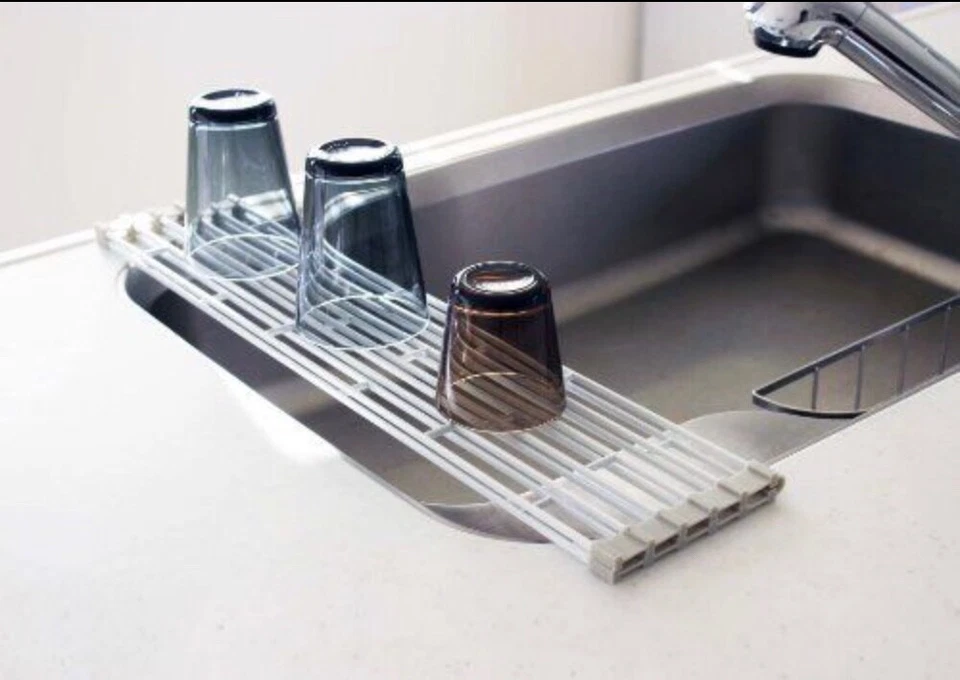 Yamazaki 7847 Hogar Plegable Fregadero Escurridor Estante Pequeño Negro de Japón Foto 4 de 4