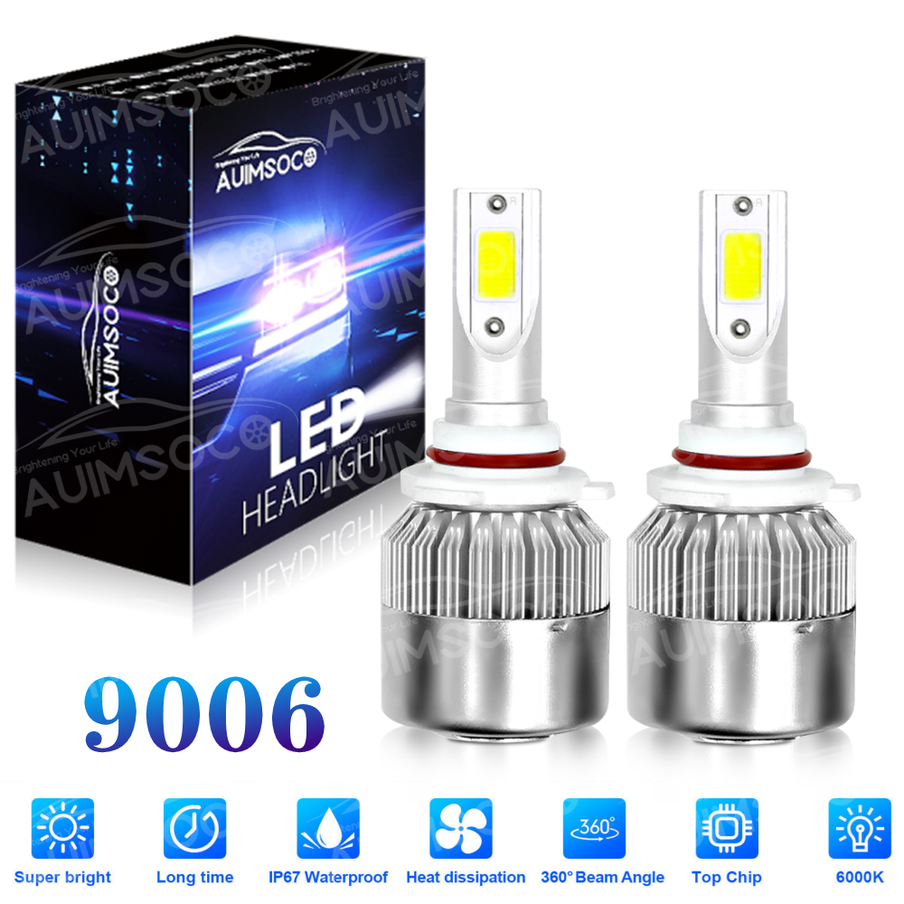 9006/HB4 Car LED Headlight Low Beam Bulbs Kit 6000K 80W Super Bright Waterproof