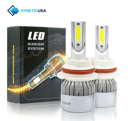 2 Sided 9007 COP LED 6000K White Headlight Kit Lumens High/Low Beam light bulbs - Foto 1 di 8