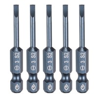 "5X SL3 Magn. Flachkopf-Bits 3Mm 1/4\" 50Mm (2\") FüR Schrauben S2 Stahl"