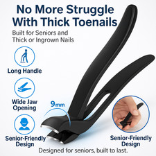 Heavy Duty Toenail Clippers for Seniors Thick Nails  Long Handle Wide Jaw Cutter