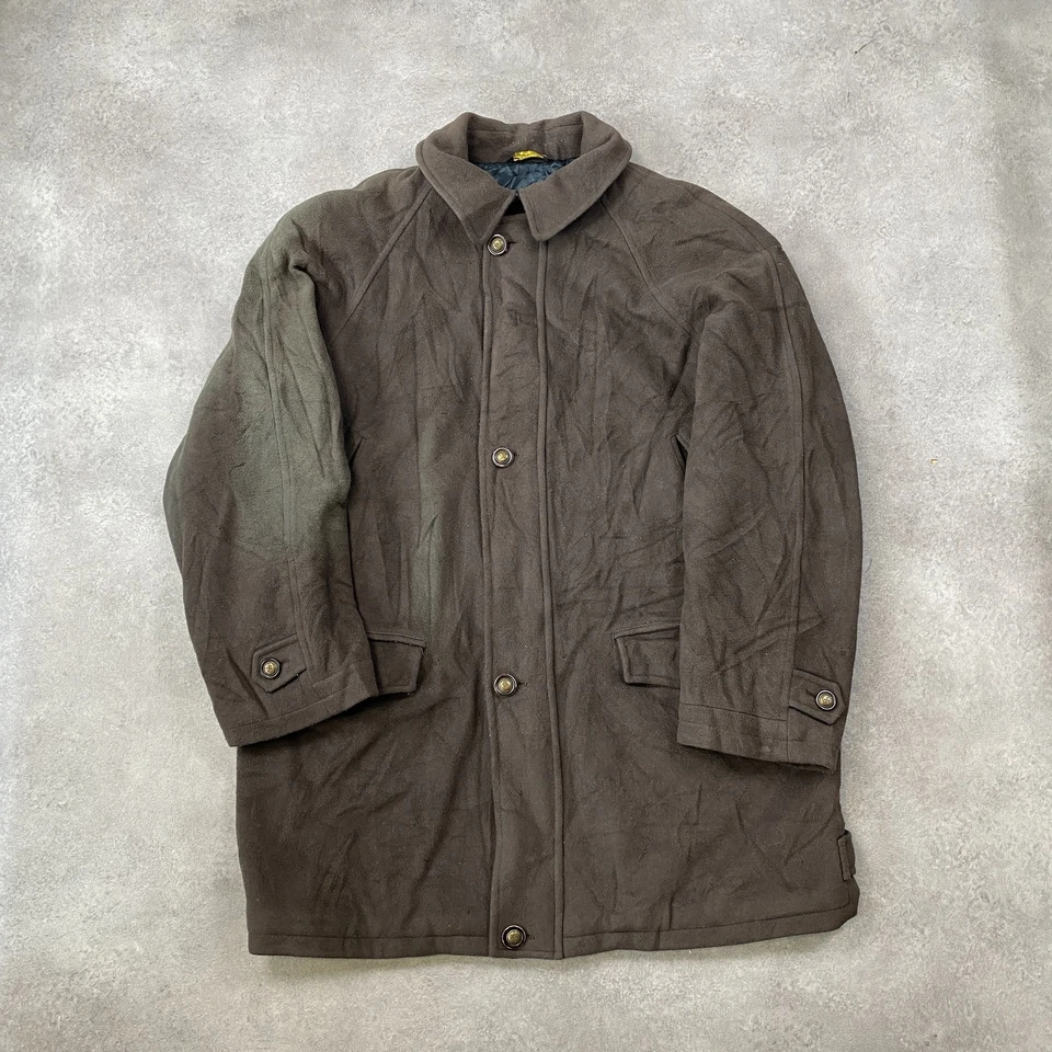 Burberry's Overcoat Homme 50 Vintage Made In Italy Designer Laine Trench, Marron - Photo 1/4