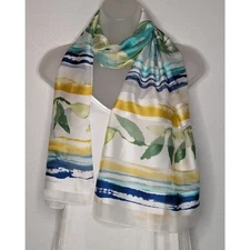 Vintage Floral Island Vibe Lightweight Scarf Wrap Multicolor Rectangular 60×15