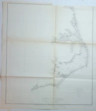 Two 1854 US Coast Survey charts maps Cape Fear Wimble Shoals North Carolina