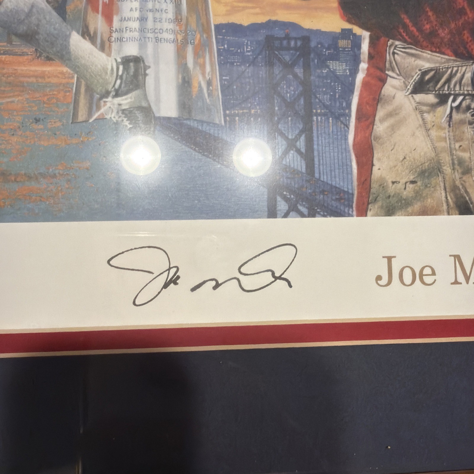 Joe Montana Signed Notre dame Chiefs 49ers 39x17 PSA/DNA AUTO view 2