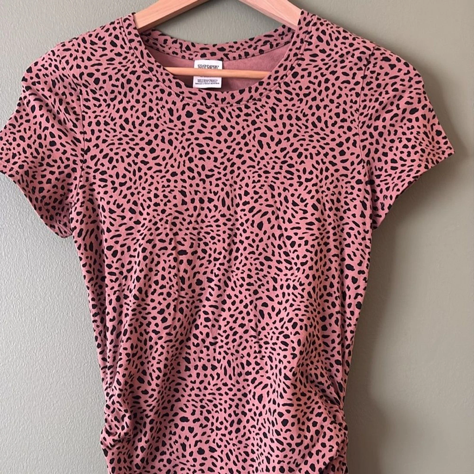 UNDERCOVER Mini abito Victoria's Secret ROSA stampa leopardata bodycon ruches cravatta lati taglia S